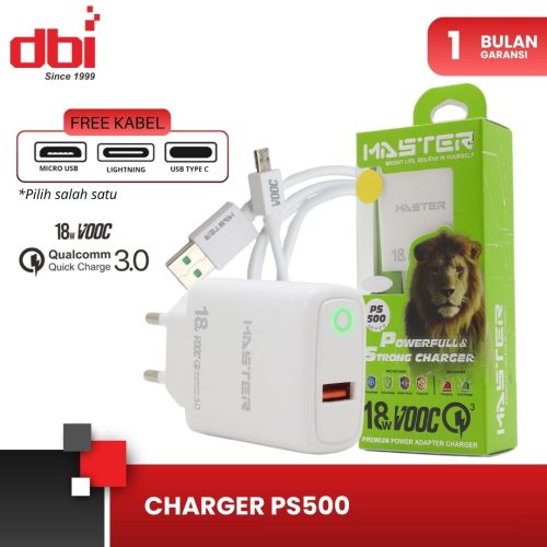 CHARGER 1 USB 18W IPHONE MASTER PS500