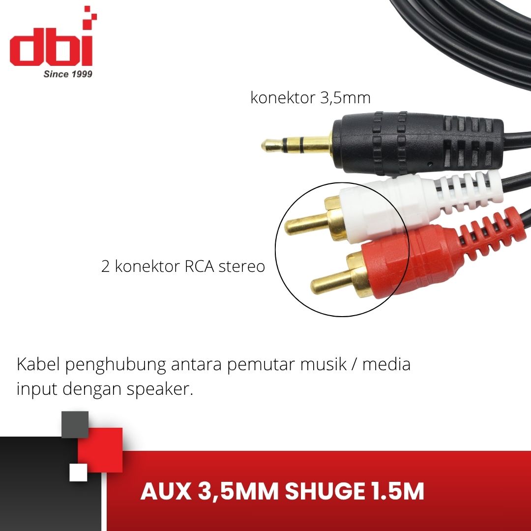 KABEL AUX 3,5MM 2 AV SHUGE 1,5M - Gambar 2