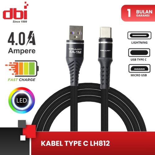 KABEL DATA TYPE C LED F/C 4A CELLKIT LH812