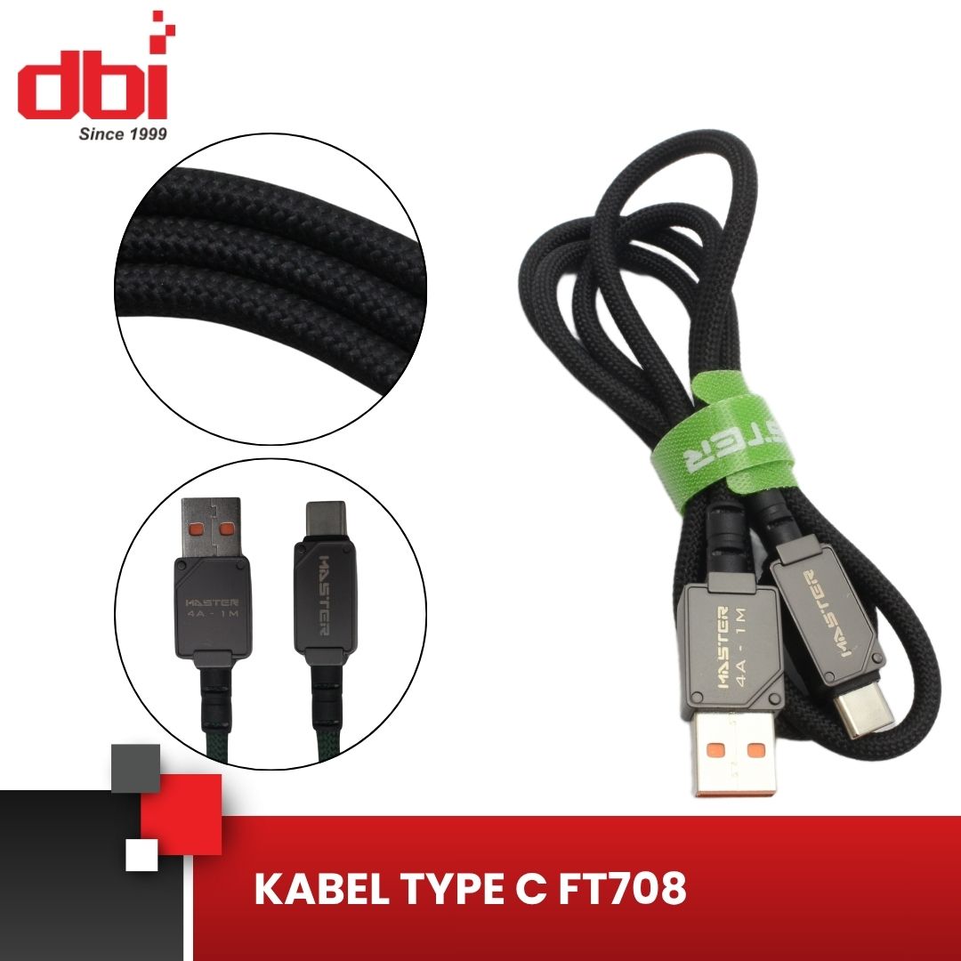 KABEL DATA TYPE C LED F/C 4A MASTER FT708 - Gambar 2