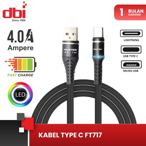 KABEL DATA TYPE C LED F/C 4A MASTER FT717