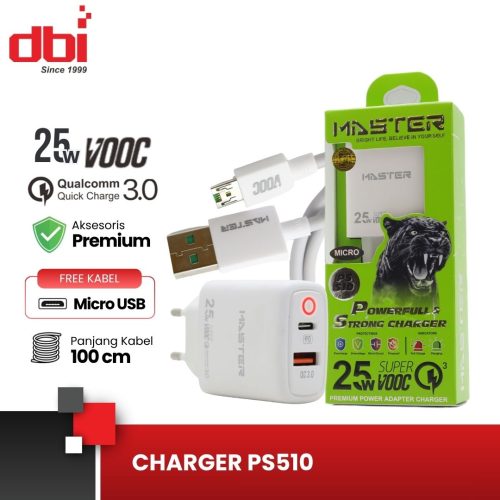 CHARGER 1USB+1PD 25W MICRO MASTER PS510